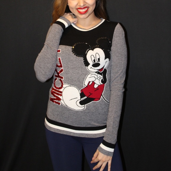 Mickey Mouse Knit Cozy Sweater with Sequins - Picture 3 of 5